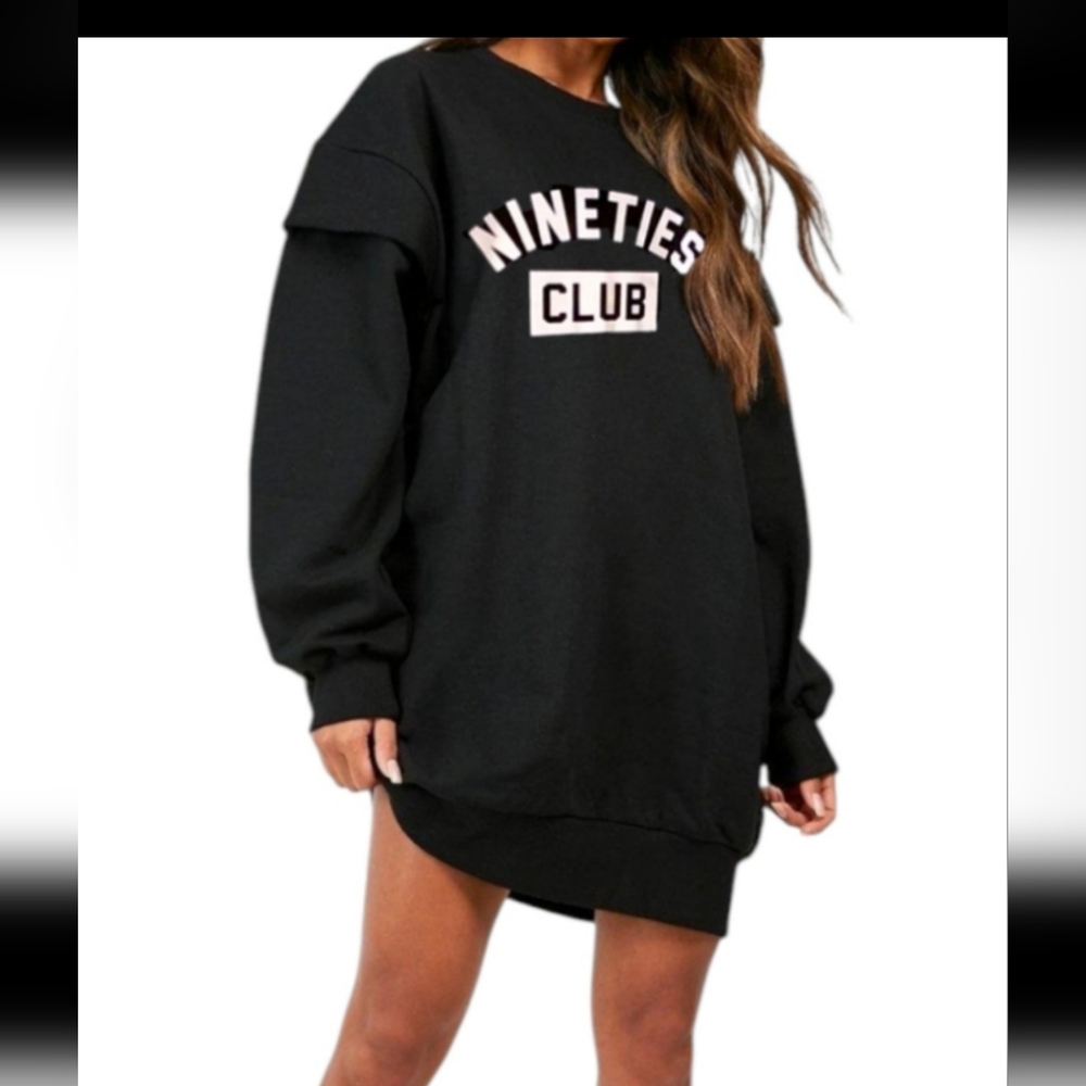 Boohoo Nineties Club Sweatshirt Dress